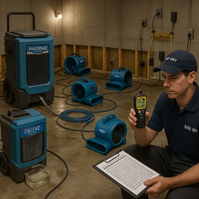 Structural Drying and Dehumidification process in Brentwood, PA